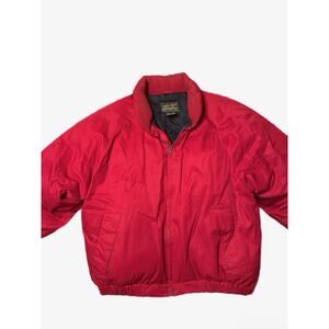 Vintage Eddie Bauer Red Jacket Mens XL Goose Down Bomber Puffer Black Label